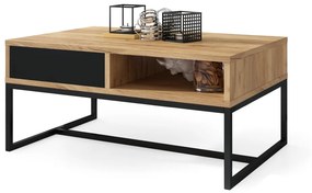 NYX Dub Craft zlatý/Čierna matná - MODERNÝ KONFERENČNÝ STOLÍK SO ZÁSUVKOU, LOFT