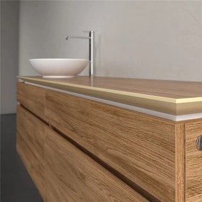 VILLEROY &amp; BOCH Legato závesná skrinka pod umývadlo na dosku (umývadlo vľavo), 4 zásuvky, s LED osvetlením, 1600 x 500 x 550 mm, Oak Kansas, B596L0RH