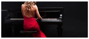 Obraz ženy hrajúce na klavír (120x50 cm)