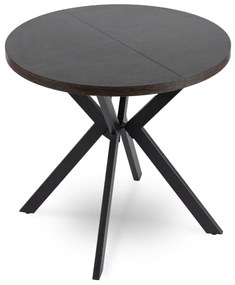 JAKS Okrúhly rozkladací stôl 80 - 160 cm čierny Dorian