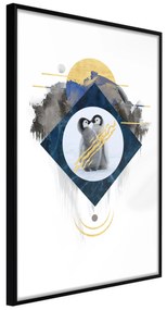 Artgeist Plagát - Penguin Couple [Poster] Veľkosť: 20x30, Verzia: Zlatý rám