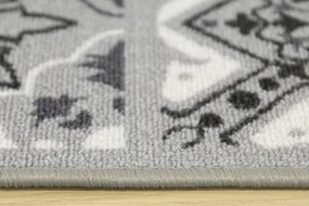Protišmykový koberec / behúň Patchwork sivý