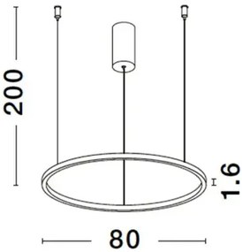 LED luster Tarquin 80 Strieborná