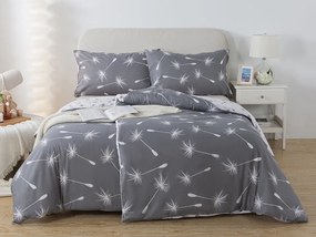 XPOSE® Bavlnené obliečky DANDELIA DUO na dve postele - sivé/biele