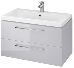 Cersanit Lara Como 80, závesná skrinka + keramické umývadlo, 794x447x460 mm, sivý lesk, S801-214