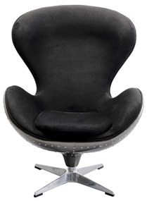 Lounge otočné kreslo čierne