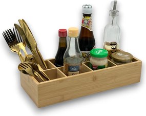 Kesper Bambusový organizér na prísady, príbory, na stôl, ku grilu, 8 priehradiek 36 x 15 x 7,5 cm