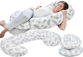 Tehotenský a dojčiaci vankúš BABYMAM PREMIUM 300 cm 3v1 - Pierka s bielou