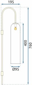 Toolight - Sklenená nástenná lampa APP664-1W, zlatá, OSW-04660
