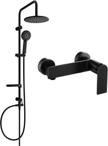 Mexen Carl, sprchový set s dažďovou sprchou a sprchovou batériou Zero, čierna matná, 71140240-70