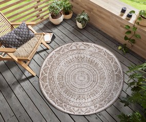 NORTHRUGS - Hanse Home koberce Kusový koberec Twin Supreme 105498 Linen kruh – na von aj na doma - 140x140 (priemer) kruh cm