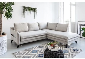 Svetlobéžová rozkladacia rohová pohovka Miuform Charming Charlie L, pravý roh