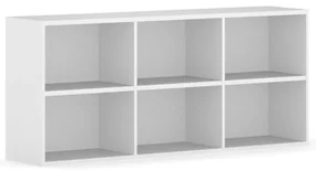 Nástenná knižnica INTEGRO, 835 x 1750 x 400 mm, 6 políc, biela