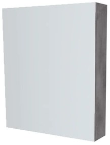 Mereo, Mereo Kúpeľňová zrkadlová skrinka 60 cm, galerka, 1x dvierka ľavá, Multidecor, Betón tmavosivý, MER-CN798G61BET2