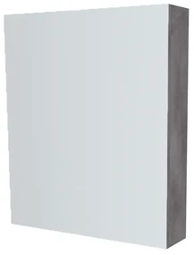 Mereo, Mereo Kúpeľňová zrkadlová skrinka 60 cm, galerka, 1x dvierka ľavá, Multidecor, Betón tmavosivý, MER-CN798G61BET2