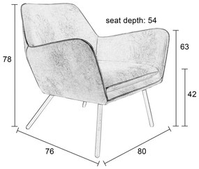 Hnedé kreslo White Label Bon