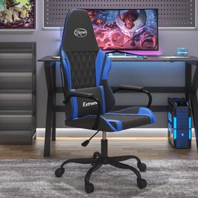 Masážna herná stolička čierna a modrá umelá koža 345533