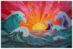 Obraz - Mozaika vĺn (90x60 cm)