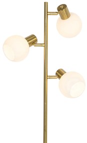 Stojacia lampa zlatá s opálovým sklom 3-svetlá nastaviteľná - Anouk