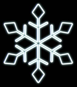 LED světelná vločka I, závěsná 3D tisk, bílá, pr. 77 cm, ledově bílá