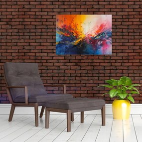 Sklenený obraz - Farebná abstrakcia (70x50 cm)