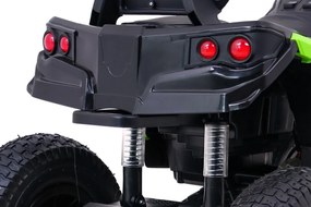 Ramiz Štvorkolka na vzduchovú batériu pre deti Čierna a zelená + Nafukovacie kolesá + Rádio MP3 + Bezplatné štartovanie