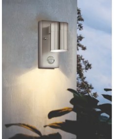 Eglo 99569 - LED Vonkajšie nástenné svietidlo so senzorom RIGA 1xGU10/3W/230V IP44