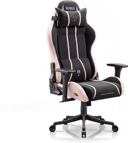 Látková herná stolička čierno-ružová Diablo X-One 2.0 Akira Pink Small