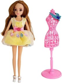 LEAN Toys Šatník so svetlom a zrkadlom, bábika 26 cm, sada oblečenia a doplnky