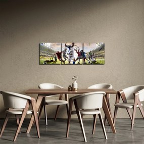 Obraz - Futbal (s hodinami) (90x30 cm)