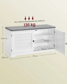 Botník s lavicou a úložným priestorom LSB044W01
