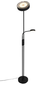 Stojaca lampa čierna vrátane LED a stmievača so svetlom na čítanie - Kelso