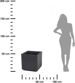 Květináč na kolečkách BETONIQUE 39x39,4 cm černý