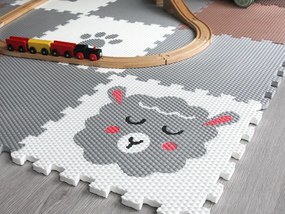 Penová podlaha na zem do detskej izby 16 dielov HNEDO-SIVÁ