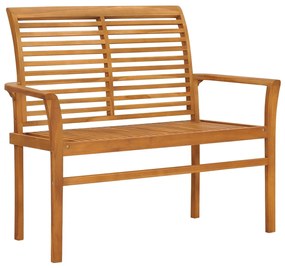 vidaXL Záhradná lavička, sivohnedá podložka 112 cm, tíkový masív
