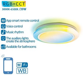 Aigostar-LED RGBW Stmievateľné kúpeľňové svietidlo LED/39W/230V 50 cm Wi-Fi IP44