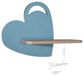 Candellux HEART Nástenné svietidlo 5W LED IQ KIDS WITH CABLE, SWITCH AND PLUG WITH HOLE BLUE 21-84576