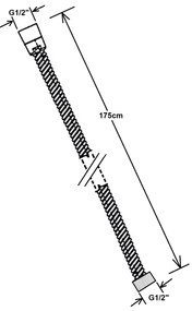 Reitano Rubinetteria Reitano Rubinetteria, POWERFLEX kovová sprchová hadica, opletená, 175 cm, zlato, FLE10ZL