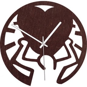 Drevené hodiny - láska na pleciach čierne aj farebné | SENTOP PR0420 PR0420 plywood