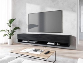 Závesná TV skrinka Adenuk 140 MDF (čierna + čierna vlna) . Vlastná spoľahlivá doprava až k Vám domov. 1106326