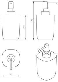 Gedy Gedy, YLENIA dávkovač mydla na postavenie, tortora, YL8066