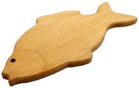 AMADEA Drevená doštička v tvare kapra, masívne drevo, 30x15x1, 5 cm