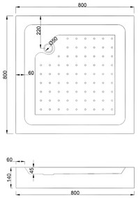 Mexen Rio, štvorcový sprchovací kút s posuvnými dverami 80(dvere) x 80(dvere) x 190 cm, 6mm sklo námraza, zlatý profil + biela sprchová vanička RIO, 860-080-080-50-30-4510