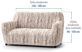 Bielastické poťahy OCEANO NOVÉ béžové dvojkreslo (š. 120 - 160 cm)
