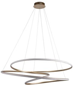 Endon 97645 - Stmievateľný LED luster na lanku TWIRL LED/131W/230V 3000K, zlatý