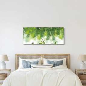 Obraz - Jelene v lese (120x50 cm)