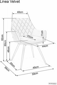 SI Stolička Linea Velvet čierna