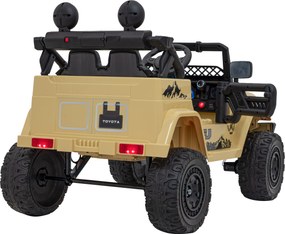 Ramiz Toyota FJ Cruiser pre deti béžová + diaľkové ovládanie + pohon 4x4 + LED audio + EVA + pomalý štart