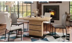 Rozkladací jedálenský stôl PAOLO dub craft/čierna