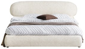 Dvoulůžková čalouněná postel Avola 160x200 s úložným prostorem béžová